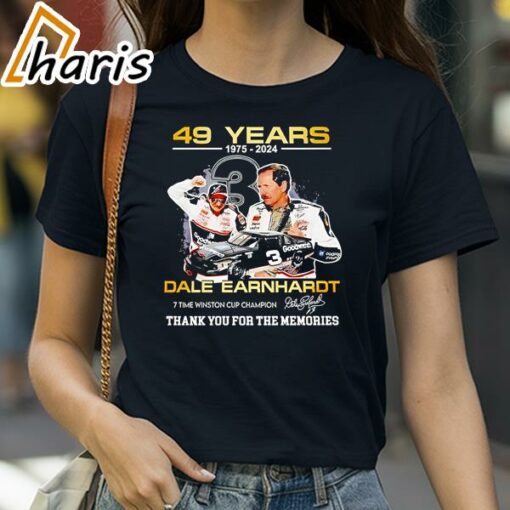 49 Years 1975-2024 Dale Earnhardt Cup Champion Thank You For The Memories Shirt