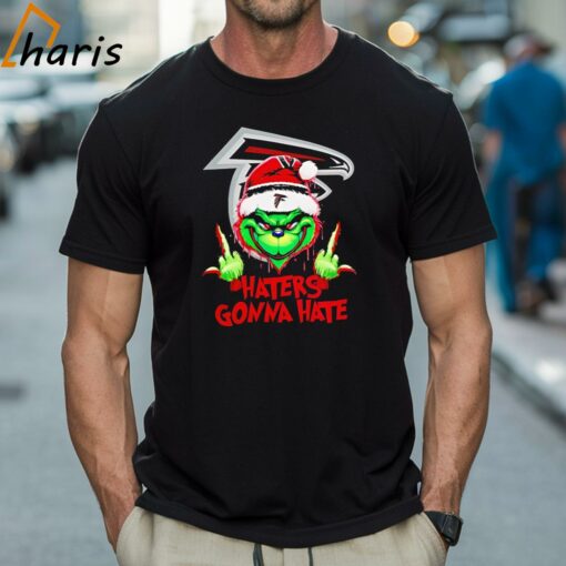 Atlanta Falcons Grinch Middle Finger Haters Gonna Hate Logo Shirt