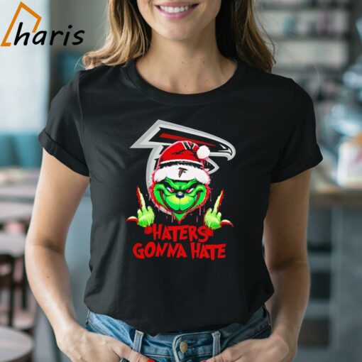 Atlanta Falcons Grinch Middle Finger Haters Gonna Hate Logo Shirt