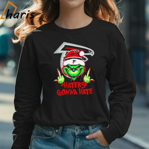 Atlanta Falcons Grinch Middle Finger Haters Gonna Hate Logo Shirt