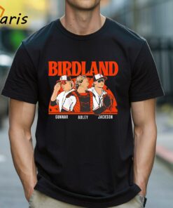 Baltimore Orioles Adley Rutschman Gunnar Henderson and Jackson Holliday Birdland shirt