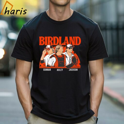 Baltimore Orioles Adley Rutschman Gunnar Henderson and Jackson Holliday Birdland shirt