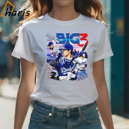 Big 3 Los Angeles Dodgers Baseball Graphic Shirt