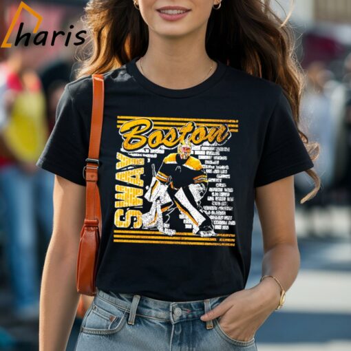 Boston Bruins Jeremy Swayman Brick Wall Retro Shirt