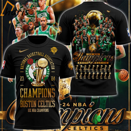 Boston Celtics 18-Time NBA Finals Champions Signature Black T-Shirt