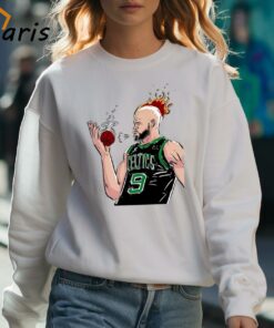 Boston Celtics Derrick White Is On Fire Cartoon Shirt 3