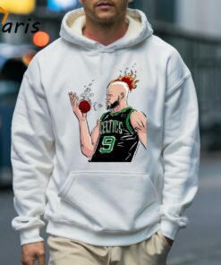 Boston Celtics Derrick White Is On Fire Cartoon Shirt 5