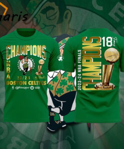 Boston Celtics Green 2024 NBA Finals Champions Basketball T-shirt