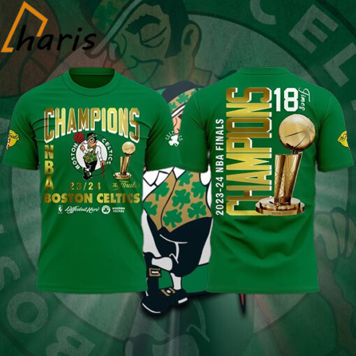 Boston Celtics Green 2024 NBA Finals Champions Basketball T-shirt