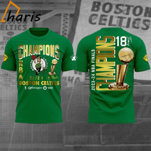 Boston Celtics Green 2024 NBA Finals Champions Basketball T-shirt