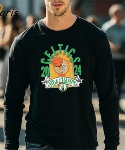 Boston Celtics Homage 2024 NBA Finals Champions Hardwood Banner T shirt 4