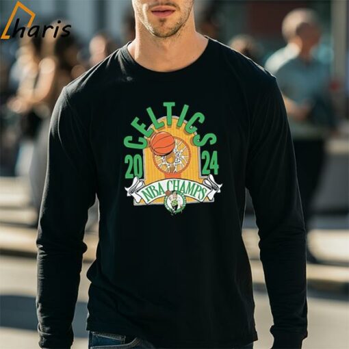 Boston Celtics Homage 2024 NBA Finals Champions Hardwood Banner T-shirt