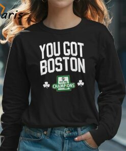 Boston Celtics Stadium Essentials 2024 NBA Finals Champions 18 Banners T Shirt 3
