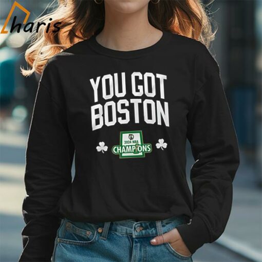 Boston Celtics Stadium Essentials 2024 NBA Finals Champions 18 Banners T-Shirt