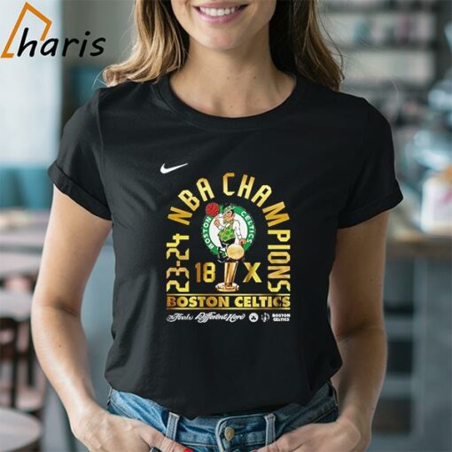 Boston Celtics Team Signature 18-Time 2024 NBA Finals Champions T-Shirt