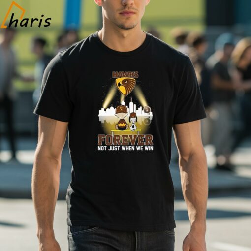 Charlie Brown And Snoopy Afl Hawthorn Football Club Forever Not Just When We Win T-shirt