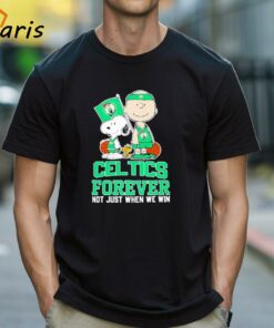 Charlie Brown Snoopy And Woodstock Boston Celtics Forever Not Just When We Win 2024 T-shirt