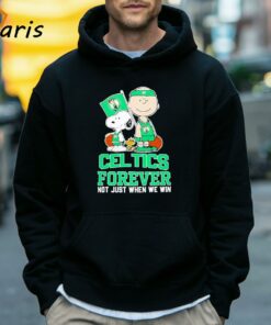 Charlie Brown Snoopy And Woodstock Boston Celtics Forever Not Just When We Win 2024 T shirt 5