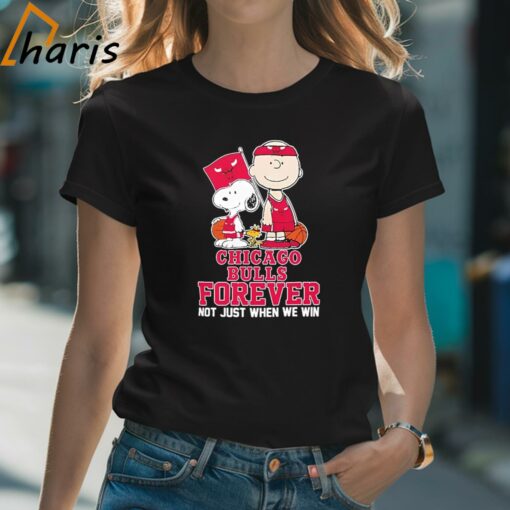 Charlie Brown Snoopy And Woodstock Chicago Bulls Forever Not Just When We Win 2024 T-shirt