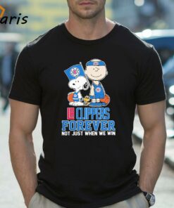 Charlie Brown Snoopy And Woodstock LA Clippers Forever Not Just When We Win 2024 Shirt