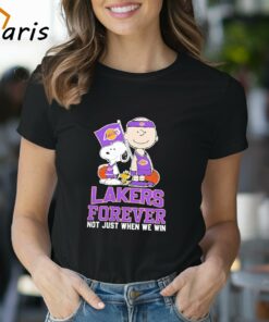 Charlie Brown Snoopy And Woodstock Los Angeles Lakers Forever Not Just When We Win 2024 Shirt