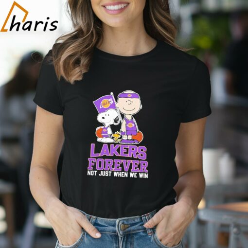 Charlie Brown Snoopy And Woodstock Los Angeles Lakers Forever Not Just When We Win 2024 Shirt