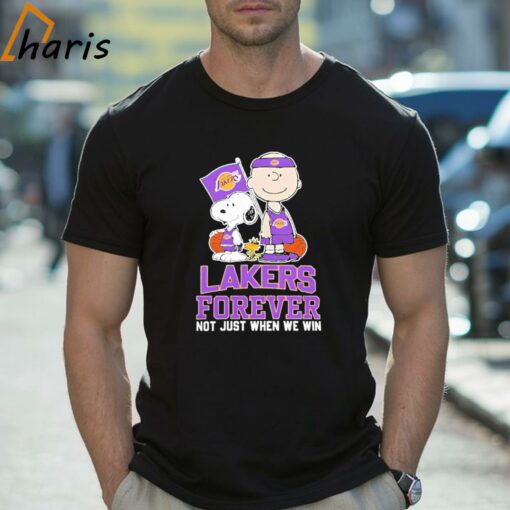 Charlie Brown Snoopy And Woodstock Los Angeles Lakers Forever Not Just When We Win 2024 Shirt