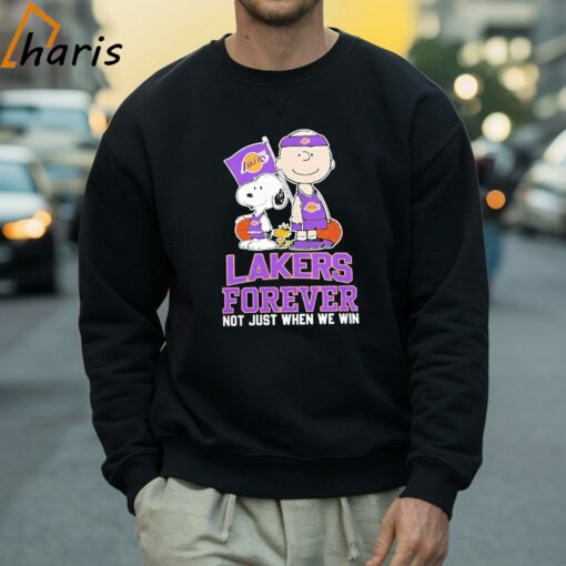 Charlie Brown Snoopy And Woodstock Los Angeles Lakers Forever Not Just When We Win 2024 Shirt