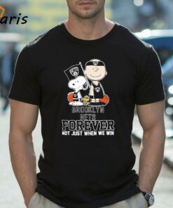 Charlie Brown Snoopy Woodstock Brooklyn Nets Forever Not Just When We Win Logo T-shirt