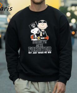 Charlie Brown Snoopy Woodstock Brooklyn Nets Forever Not Just When We Win Logo T shirt 4