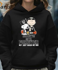 Charlie Brown Snoopy Woodstock Brooklyn Nets Forever Not Just When We Win Logo T shirt 5