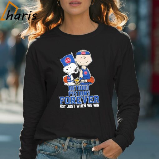 Charlie Brown Snoopy Woodstock Detroit Pistons Forever Not Just When We Win Logo shirt