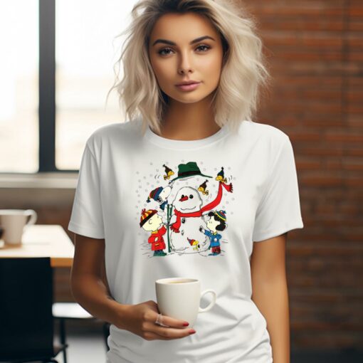 Charlie Brown Snowman Shirt – Snoopy Dog Christmas T-shirt