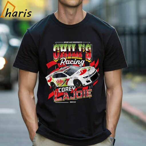 Checkered Flag Sports Black Chili’s Racing Car Spire Motorsports Corey Lajoie T-shirt