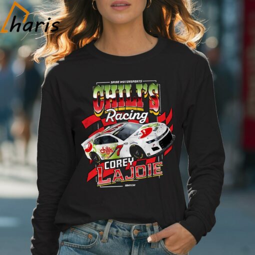 Checkered Flag Sports Black Chili’s Racing Car Spire Motorsports Corey Lajoie T-shirt