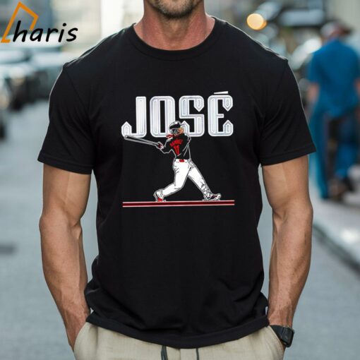 Cleveland Guardians Jose Ramirez 11 Slugger Swing Shirt