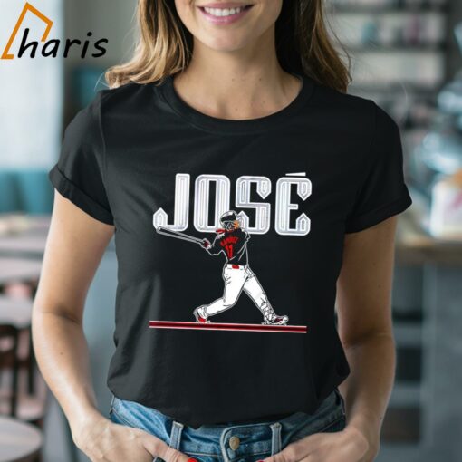 Cleveland Guardians Jose Ramirez 11 Slugger Swing Shirt