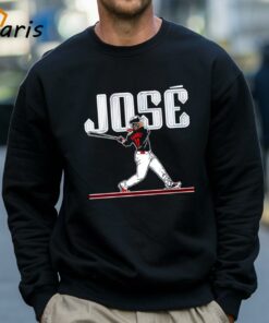 Cleveland Guardians Jose Ramirez 11 Slugger Swing Shirt 4