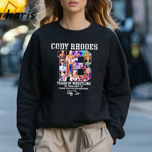 Cody Rhodes 18 Years Of Wrestling 2006-2024 Thank You For The Memories shirt