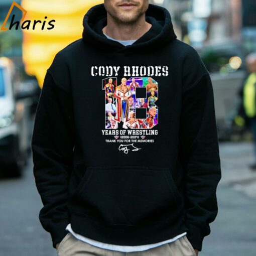 Cody Rhodes 18 Years Of Wrestling 2006-2024 Thank You For The Memories shirt