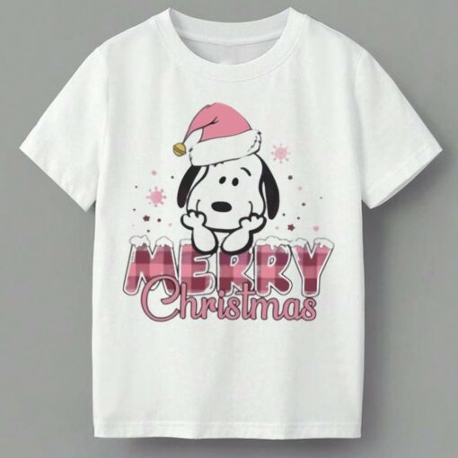 Cute Snoopy Peanut Santa Merry Christmas Shirt