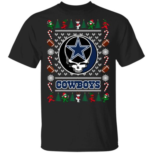 Dallas Cowboys Grateful Dead Ugly Christmas Sweater Shirt Sweatshirt Long Sleeve Hoodie Tank Mug