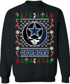 Dallas Cowboys Grateful Dead Ugly Christmas Sweater Shirt Sweatshirt Long Sleeve Hoodie Tank Mug 2