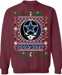 Dallas Cowboys Grateful Dead Ugly Christmas Sweater Shirt Sweatshirt Long Sleeve Hoodie Tank Mug 3
