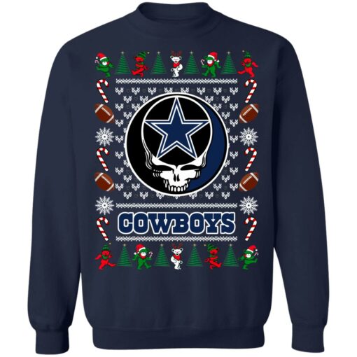 Dallas Cowboys Grateful Dead Ugly Christmas Sweater Shirt Sweatshirt Long Sleeve Hoodie Tank Mug