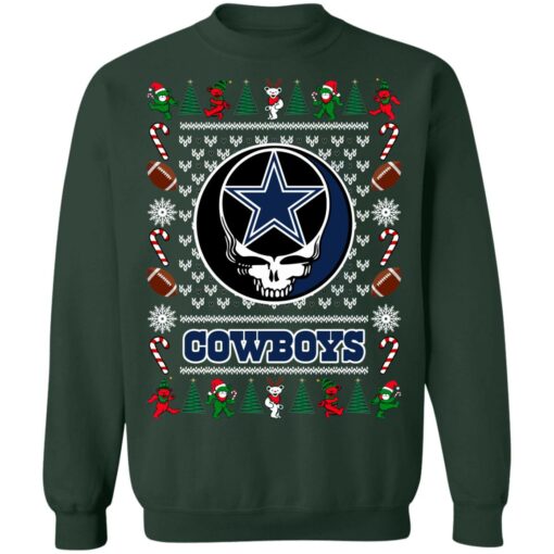 Dallas Cowboys Grateful Dead Ugly Christmas Sweater Shirt Sweatshirt Long Sleeve Hoodie Tank Mug