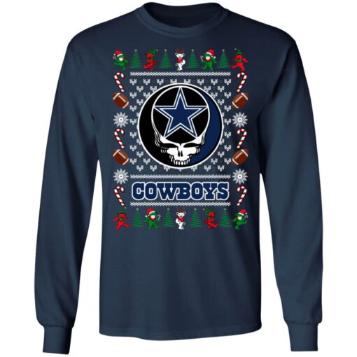 Dallas Cowboys Grateful Dead Ugly Christmas Sweater Shirt Sweatshirt Long Sleeve Hoodie Tank Mug