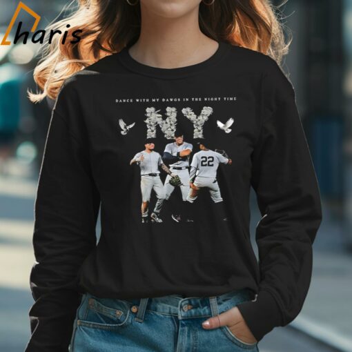 Dance With My Dawgs In The Night Time New York Yankees Logo Art Shirt