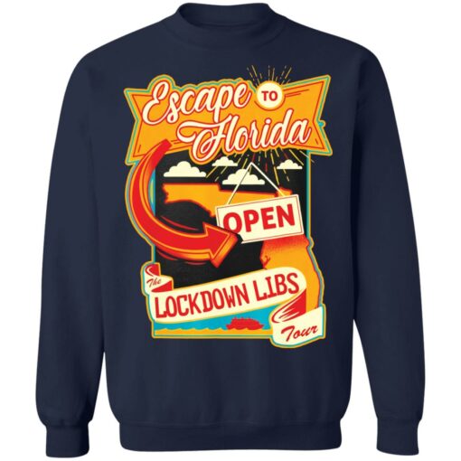 DeSantis lockdown libs escape to Florida shirt Shirt Sweatshirt Long Sleeve Hoodie Tank Mug