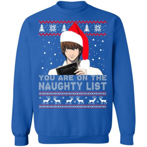 Death Note – You Are On The Naughty List Ugly Christmas Sweater Shirt